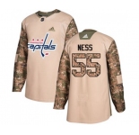 Adidas Washington Capitals #55 Aaron Ness Authentic Camo Veterans Day Practice NHL Jersey