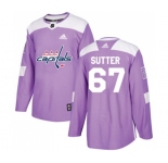 Adidas Washington Capitals #67 Riley Sutter Authentic Purple Fights Cancer Practice NHL Jersey