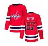 Adidas Washington Capitals #67 Riley Sutter Authentic Red Drift Fashion NHL Jersey