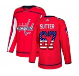 Adidas Washington Capitals #67 Riley Sutter Authentic Red USA Flag Fashion NHL Jersey