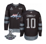 Men Adidas Washington Capitals #10 Brett Connolly Authentic Black 1917-2017 100th Anniversary 2018 Stanley Cup Final Champions NHL Jersey