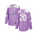 Men Adidas Washington Capitals #20 Lars Eller Purple Authentic Fights Cancer Stitched NHL Jersey