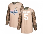 Men Adidas Washington Capitals #5 Rod Langway Camo Authentic 2017 Veterans Day Stitched NHL Jersey