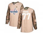 Men Adidas Washington Capitals #77 T.J. Oshie Camo Authentic 2017 Veterans Day Stitched Youth NHL Jersey