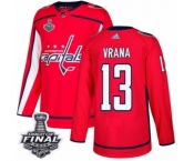 Men's Adidas Washington Capitals #13 Jakub Vrana Premier Red Home 2018 Stanley Cup Final NHL Jersey