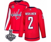 Men's Adidas Washington Capitals #2 Matt Niskanen Authentic Red Home 2018 Stanley Cup Final NHL Jersey
