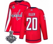 Men's Adidas Washington Capitals #20 Lars Eller Authentic Red Home 2018 Stanley Cup Final NHL Jersey