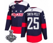 Men's Adidas Washington Capitals #25 Devante Smith-Pelly Authentic Navy Blue 2018 Stadium Series 2018 Stanley Cup Final NHL Jersey