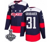 Men's Adidas Washington Capitals #31 Philipp Grubauer Authentic Navy Blue 2018 Stadium Series 2018 Stanley Cup Final NHL Jersey