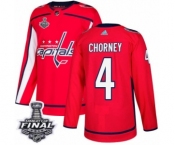 Men's Adidas Washington Capitals #4 Taylor Chorney Premier Red Home 2018 Stanley Cup Final NHL Jersey