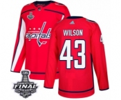 Men's Adidas Washington Capitals #43 Tom Wilson Premier Red Home 2018 Stanley Cup Final NHL Jersey