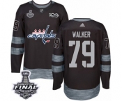 Men's Adidas Washington Capitals #79 Nathan Walker Authentic Black 1917-2017 100th Anniversary 2018 Stanley Cup Final NHL Jersey