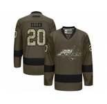 Men's Reebok Washington Capitals #20 Lars Eller Authentic Green Salute to Service NHL Jersey