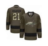 Men's Reebok Washington Capitals #21 Lucas Johansen Authentic Green Salute to Service NHL Jersey