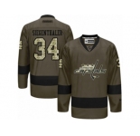 Men's Reebok Washington Capitals #34 Jonas Siegenthaler Authentic Green Salute to Service NHL Jersey