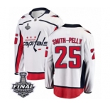 Men's Washington Capitals #25 Devante Smith-Pelly Fanatics Branded White Away Breakaway 2018 Stanley Cup Final NHL Jersey