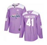 Men's Washington Capitals #41 Vitek Vanecek Adidas Authentic Fights Cancer Practice Jersey - Purple