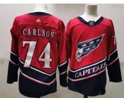Men's Washington Capitals #74 John Carlson Red Retro 2020 Hockey Jersey