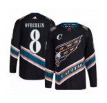 Men's Washington Capitals #8 Alex Ovechkin Black 2022-23 Reverse Retro Stitched Jersey