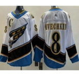 Men's Washington Capitals #8 Alex Ovechkin White 2021 Reverse Retro Authentic Jersey