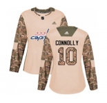 Women Adidas Washington Capitals #10 Brett Connolly Authentic Camo Veterans Day Practice NHL Jersey