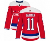 Women Adidas Washington Capitals #11 Mike Gartner Authentic Red Alternate NHL Jersey