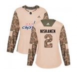 Women Adidas Washington Capitals #2 Matt Niskanen Authentic Camo Veterans Day Practice NHL Jersey