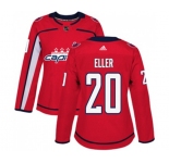Women Adidas Washington Capitals #20 Lars Eller Premier Red Home NHL Jersey