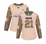 Women Adidas Washington Capitals #21 Dennis Maruk Authentic Camo Veterans Day Practice NHL Jersey