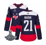 Women Adidas Washington Capitals #21 Dennis Maruk Authentic Navy Blue 2018 Stadium Series 2018 Stanley Cup Final Champions NHL Jersey