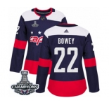Women Adidas Washington Capitals #22 Madison Bowey Authentic Navy Blue 2018 Stadium Series 2018 Stanley Cup Final Champions NHL Jersey