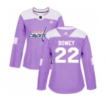Women Adidas Washington Capitals #22 Madison Bowey Authentic Purple Fights Cancer Practice NHL Jersey