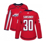 Women Adidas Washington Capitals #30 Ilya Samsonov Premier Red Home NHL Jersey