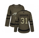Women Adidas Washington Capitals #31 Philipp Grubauer Green Salute to Service Stitched NHL Jersey