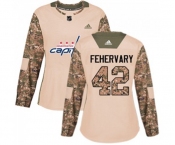 Women Adidas Washington Capitals #42 Martin Fehervary Authentic Camo Veterans Day Practice NHL Jersey