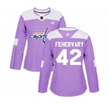 Women Adidas Washington Capitals #42 Martin Fehervary Authentic Purple Fights Cancer Practice NHL Jersey