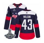 Women Adidas Washington Capitals #43 Tom Wilson Authentic Navy Blue 2018 Stadium Series 2018 Stanley Cup Final Champions NHL Jersey