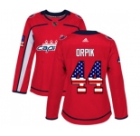 Women Adidas Washington Capitals #44 Brooks Orpik Authentic Red USA Flag Fashion NHL Jersey