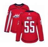 Women Adidas Washington Capitals #55 Aaron Ness Premier Red Home NHL Jersey