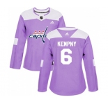 Women Adidas Washington Capitals #6 Michal Kempny Authentic Purple Fights Cancer Practice NHL Jersey