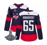 Women Adidas Washington Capitals #65 Andre Burakovsky Authentic Navy Blue 2018 Stadium Series 2018 Stanley Cup Final Champions NHL Jersey