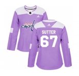 Women Adidas Washington Capitals #67 Riley Sutter Authentic Purple Fights Cancer Practice NHL Jersey