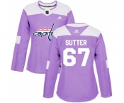 Women Adidas Washington Capitals #67 Riley Sutter Authentic Purple Fights Cancer Practice NHL Jersey