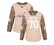 Women Adidas Washington Capitals #70 Braden Holtby Camo Authentic 2017 Veterans Day Stitched NHL Jersey