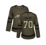 Women Adidas Washington Capitals #70 Braden Holtby Green Salute to Service Stitched NHL Jersey