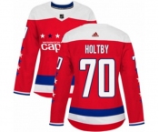 Women Adidas Washington Capitals #70 Braden Holtby Premier Red Alternate NHL Jersey