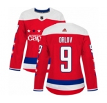 Women Adidas Washington Capitals #9 Dmitry Orlov Authentic Red Alternate NHL Jersey