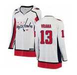 Women Washington Capitals #13 Jakub Vrana Fanatics Branded White Away Breakaway NHL Jersey