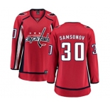 Women Washington Capitals #30 Ilya Samsonov Fanatics Branded Red Home Breakaway NHL Jersey