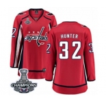 Women Washington Capitals #32 Dale Hunter Fanatics Branded Red Home Breakaway 2018 Stanley Cup Final Champions NHL Jersey